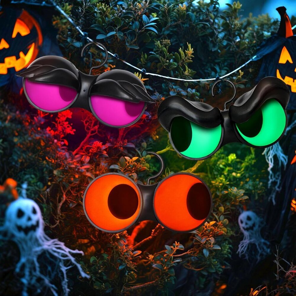 3 Pack Halloween Decorations Indoor Flashing Peeping Eyes Lights with Timer, Hal